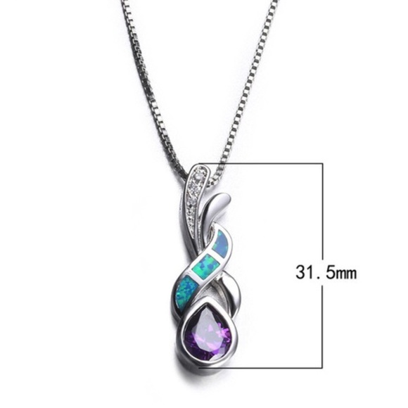 💎1 LEFT💎COLOR PENDENT AND BOX CHAIN - Picture 4 of 7